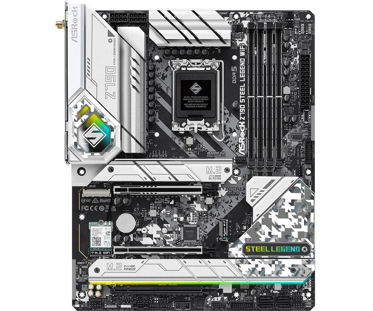 Asrock Z790 Steel Legend WIFI 90-MXBKD0-A0UAYZ Intel Z790 Soket DDR5 7200+MHZ(OC) ATX Gaming (Oyuncu) Anakart