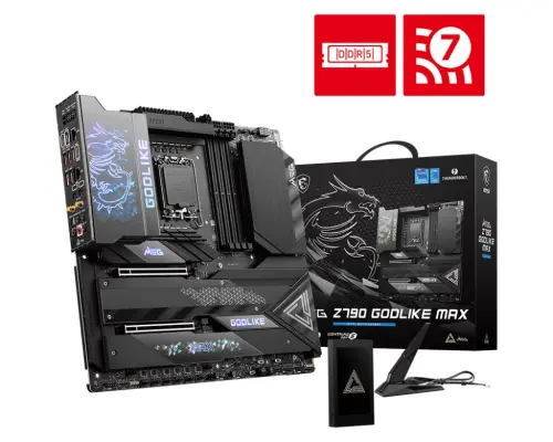MSI MEG Z790 GODLIKE MAX Intel LGA1700 DDR5 7800+(OC)MHz E-ATX Gaming (Oyuncu) Anakart