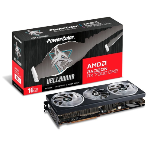 POWERCOLOR HELLHOUND RX7900GRE 16G-L/OC 16GB GDDR6 256Bit DX12 Gaming (Oyuncu) Ekran Kartı