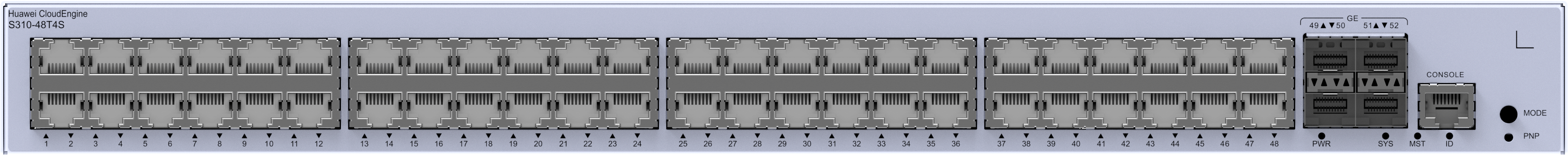 Huawei eKit CloudEngine S310-48T4S 52Port 104Gbit/S Yönetilemez Switch