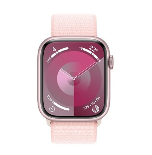 Apple Watch Series 9 GPS 45mm Pembe Alüminyum Kasa ve Uçuk Pembe Spor Kordon - MR9J3TU/A