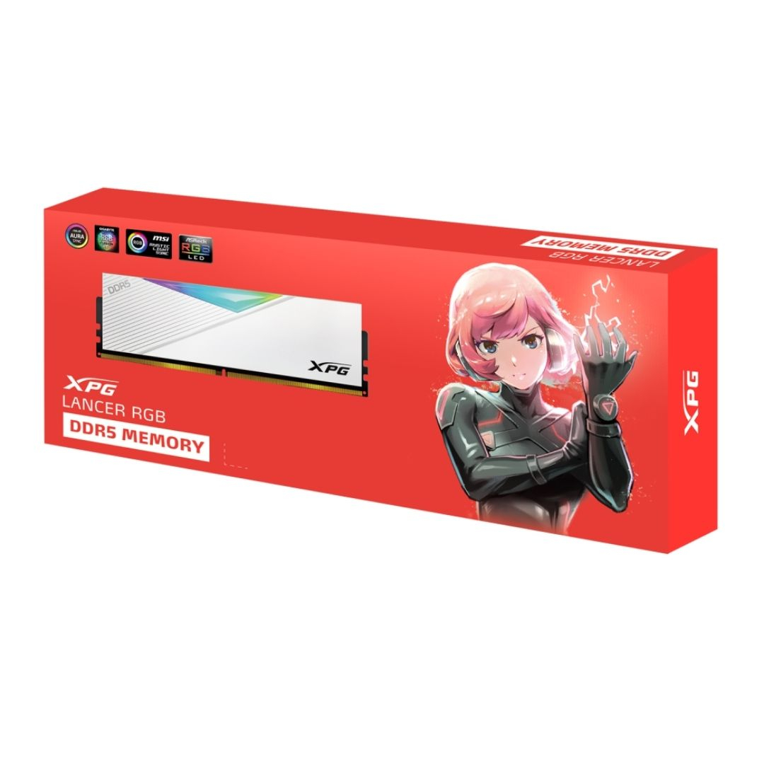XPG Lancer RGB White 16GB (1x16GB) DDR5 5200MHz CL38 Gaming (Oyuncu) Ram (AX5U5200C3816G-CLARWH)