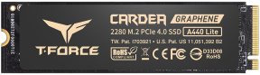 Team T-Force CARDEA A440 LITE 1TB 7200/6200MB/s PCIe Gen4 x4 NVMe M.2 SSD Disk (TM8FFQ001T0C129)