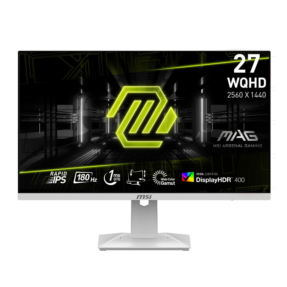 MSI 27″ MAG 274QRFW 2560x1440 (WQHD) 16:9 FLAT RAPID IPS 180HZ 1MS FreeSync Pivot Beyaz Gaming (Oyuncu) Monitör