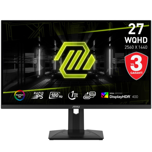 MSI MAG 274QRF QD E2 27″ 2560x1440 180Hz 1ms Adaptive- Sync IPS Gaming (Oyuncu) Monitör