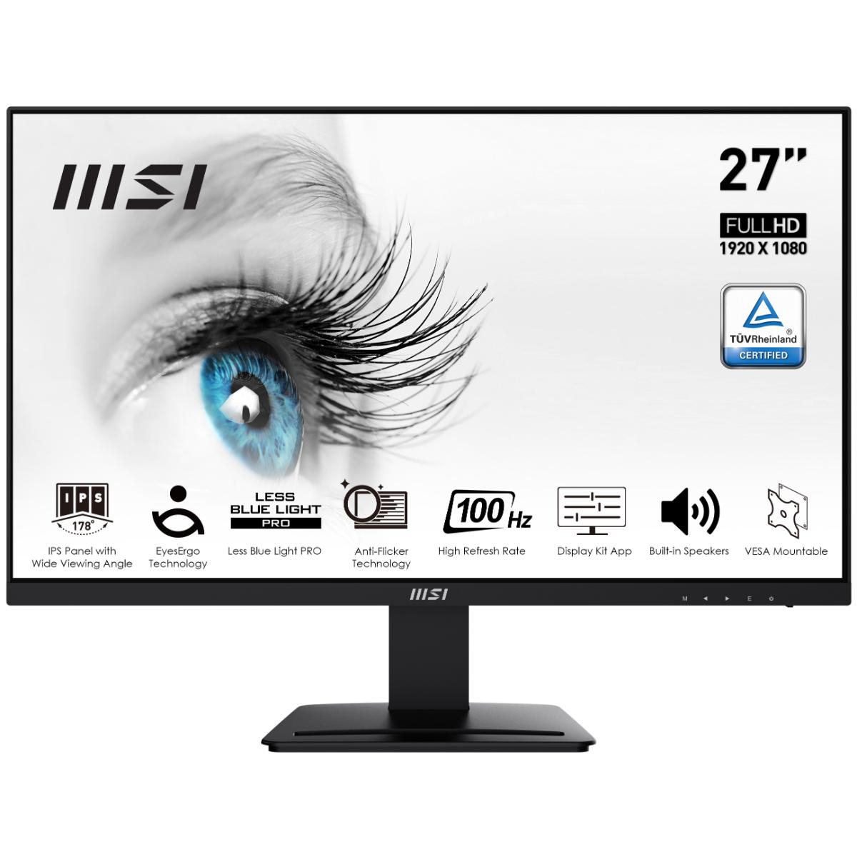 MSI Pro MP273A 27″ 1920x1080 IPS 100Hz 1ms Anti-Glare Full HD Monitör