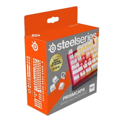 SteelSeries PrismCaps Beyaz Çift Taraflı Tuş Seti UK - SSK60219