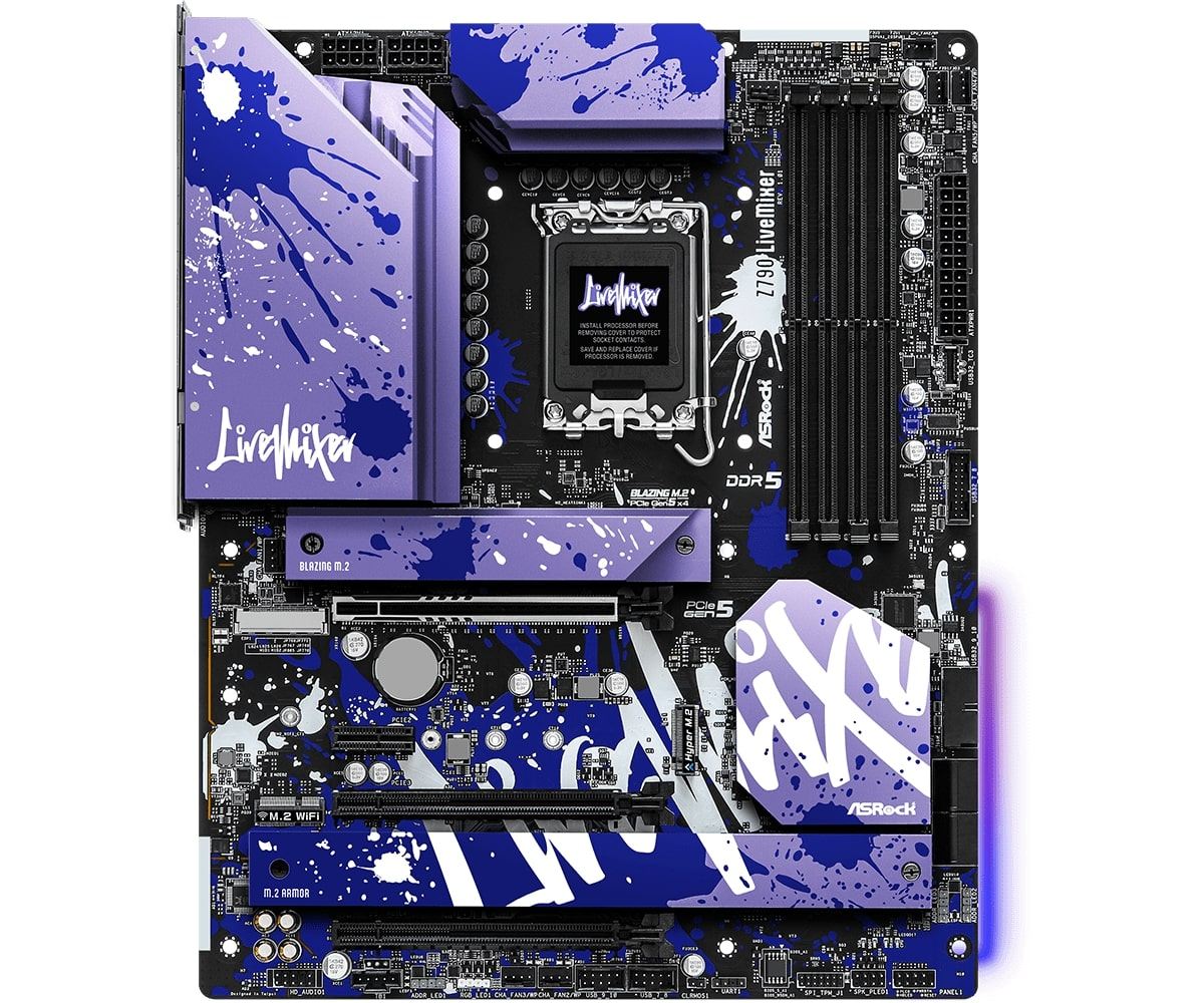 Asrock Z790 LiveMixer 90-MXBK10-A0UAYZ Intel LGA1700 Z790 DDR5 7200+MHZ(OC) ATX Gaming (Oyuncu) Anakart