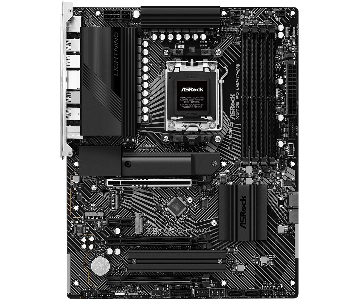 Asrock X670E PG Lightning 90-MXBJ60-A0UAYZ AMD X670 Soket AM5 DDR5 7200+(OC)MHz ATX Gaming (Oyuncu) Anakart