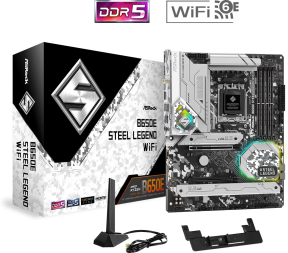 Asrock B650E Steel Legend WiFi 90-MXBJY0-A0UAYZ AMD B650 Soket AM5 DDR5 7600+(OC)MHz ATX Gaming (Oyuncu) Anakart