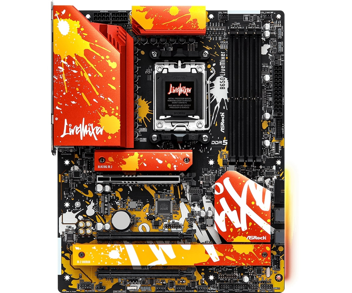 Asrock B650 LiveMixer 90-MXBJ50-A0UAYZ AMD B650 Soket AM5 DDR5 7200+(OC)MHz ATX Gaming (Oyuncu) Anakart