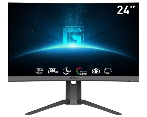 MSI 23.6″ G24C6P E2 1920x1080 (FHD) 16:9 CURVE 1500R VA 180HZ 1MS Adaptıve-Sync Pivot Gaming (Oyuncu) Monitör