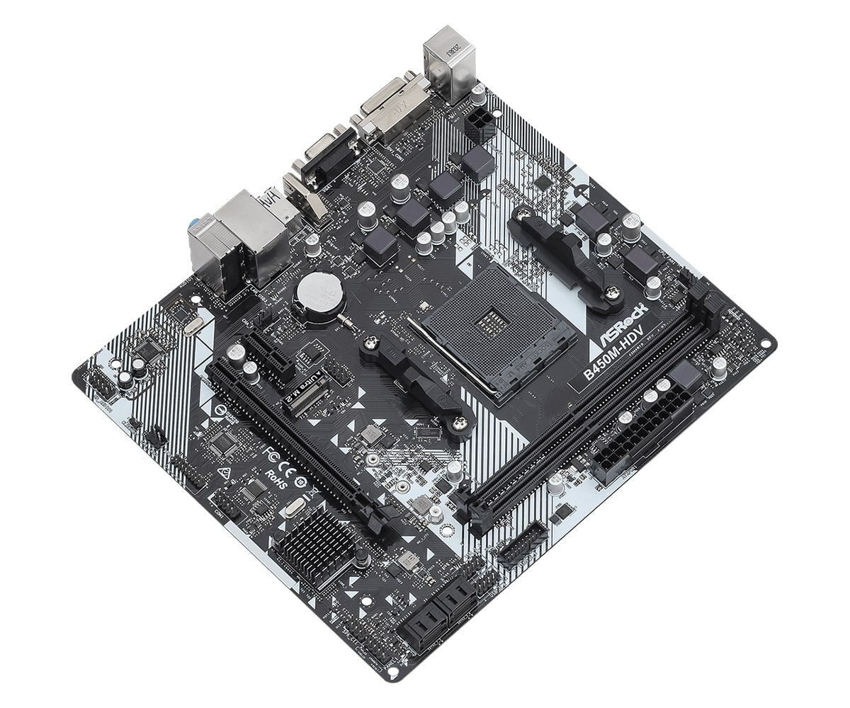 Asrock B450M-HDV R4.0 90-MXB9N0-A0UAYZ AMD B450 Soket AM4 DDR4 3200+(OC)MHz mATX Gaming (Oyuncu) Anakart