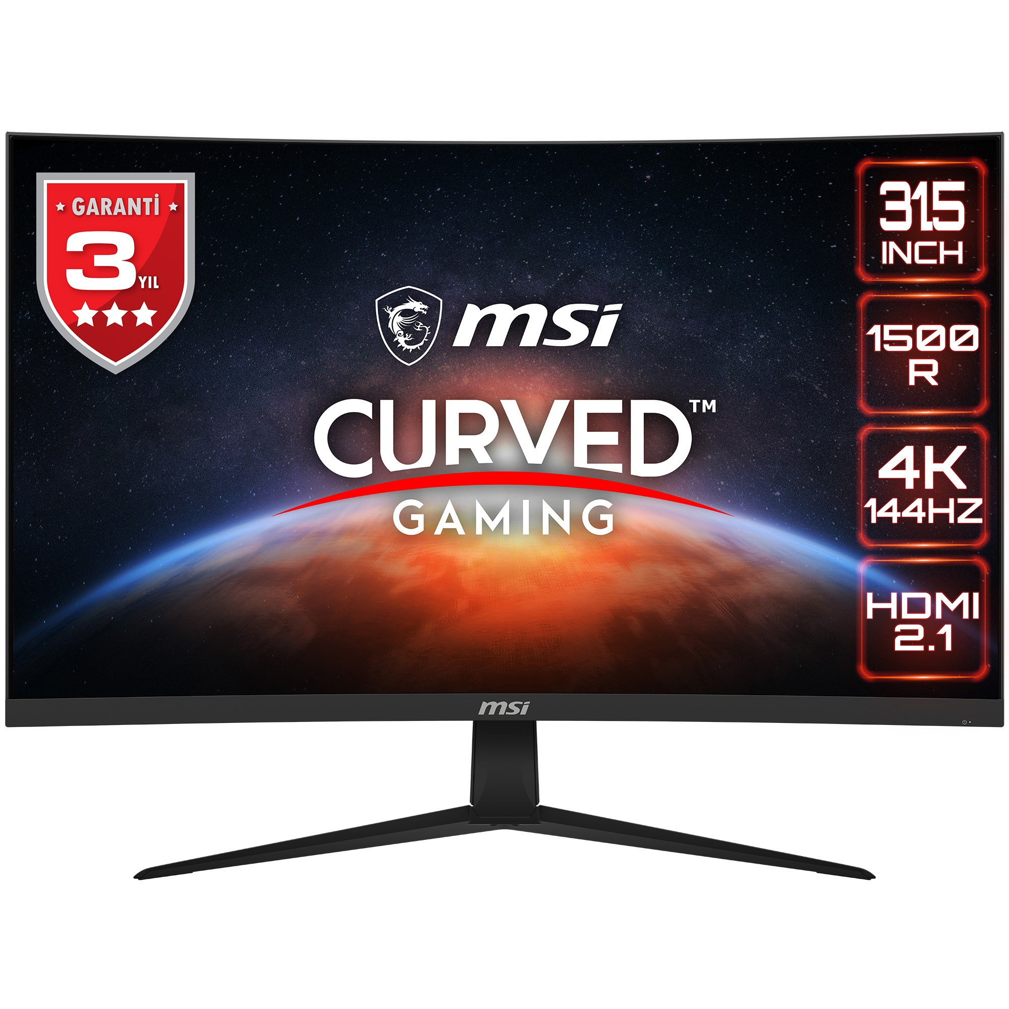MSI G321CU 31.5” 1ms 144Hz Freesync Premium VA UHD HDR Ready Curved Gaming (Oyuncu) Monitör