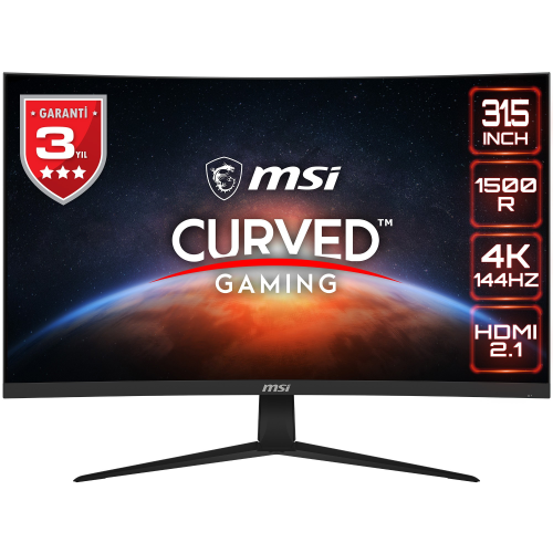 MSI G321CU 31.5” 1ms 144Hz Freesync Premium VA UHD HDR Ready Curved Gaming (Oyuncu) Monitör
