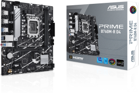 ASUS PRIME B760M-R D4 Intel B760 Soket 1700 DDR4 5333(OC)MHz mATX Gaming (Oyuncu) Anakart