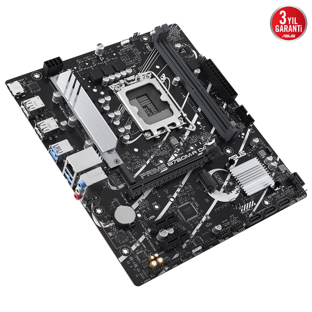 ASUS PRIME B760M-R D4 Intel B760 Soket 1700 DDR4 5333(OC)MHz mATX Gaming (Oyuncu) Anakart