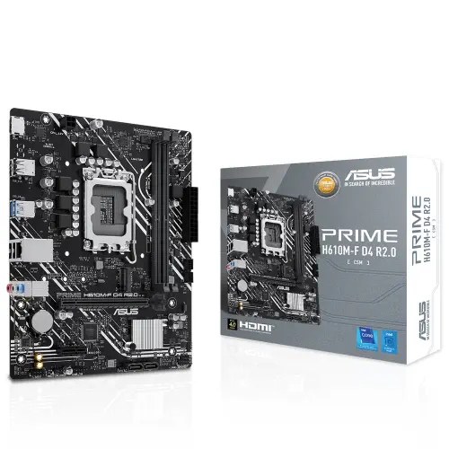 Asus PRIME H610M-F D4 R2.0-CSM Intel H610 Soket 1700 DDR4 3200MHz mATX Gaming (Oyuncu) Anakart