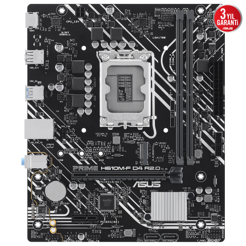 Asus PRIME H610M-F D4 R2.0-CSM Intel H610 Soket 1700 DDR4 3200MHz mATX Gaming (Oyuncu) Anakart