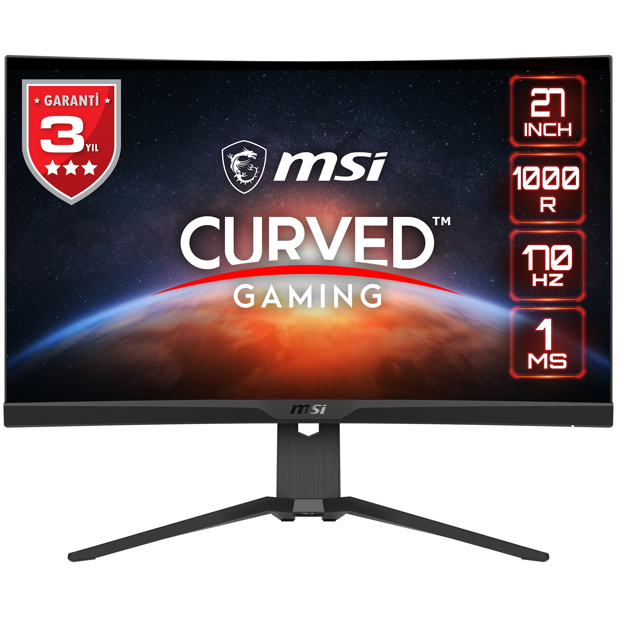 MSI G272CQP 27″ 1ms 170Hz FreeSync Premium 1000R HDR Ready VA WQHD Curved Gaming (Oyuncu) Monitör