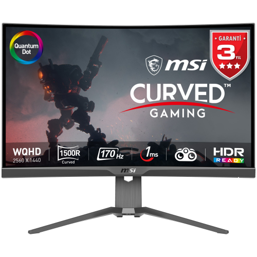 MSI Optix MAG 275CQRF QD 27” 1ms 170Hz FreeSync Premium VA WQHD Gaming (Oyuncu) Monitör