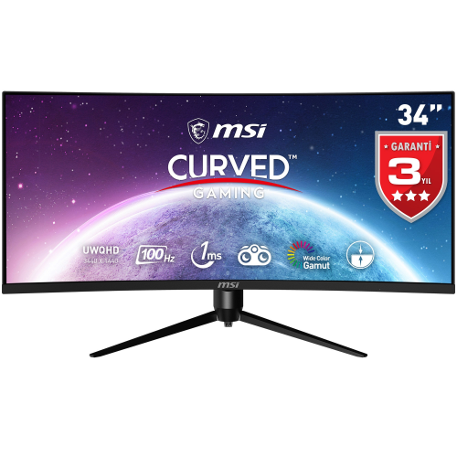 MSI 34″ MAG342CQPV 3440x1440 (UWQHD) 21:9 CURVE 1500R VA 100HZ 1MS Adaptive-Sync Gaming Monitör