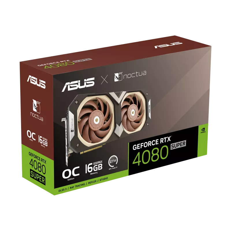 ASUS GeForce RTX 4080 SUPER NOCTUA OC 16G RTX4080S-O16G-NOCTUA GDDR6X 256Bit DX12 DLSS 3 Gaming (Oyuncu) Ekran Kartı