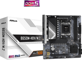 Asrock B650M-HDV/M.2 90-MXBLA0-A0UAYZ AMD B650 Soket AM5 DDR5 7200+(OC)MHz mATX Gaming (Oyuncu) Anakart