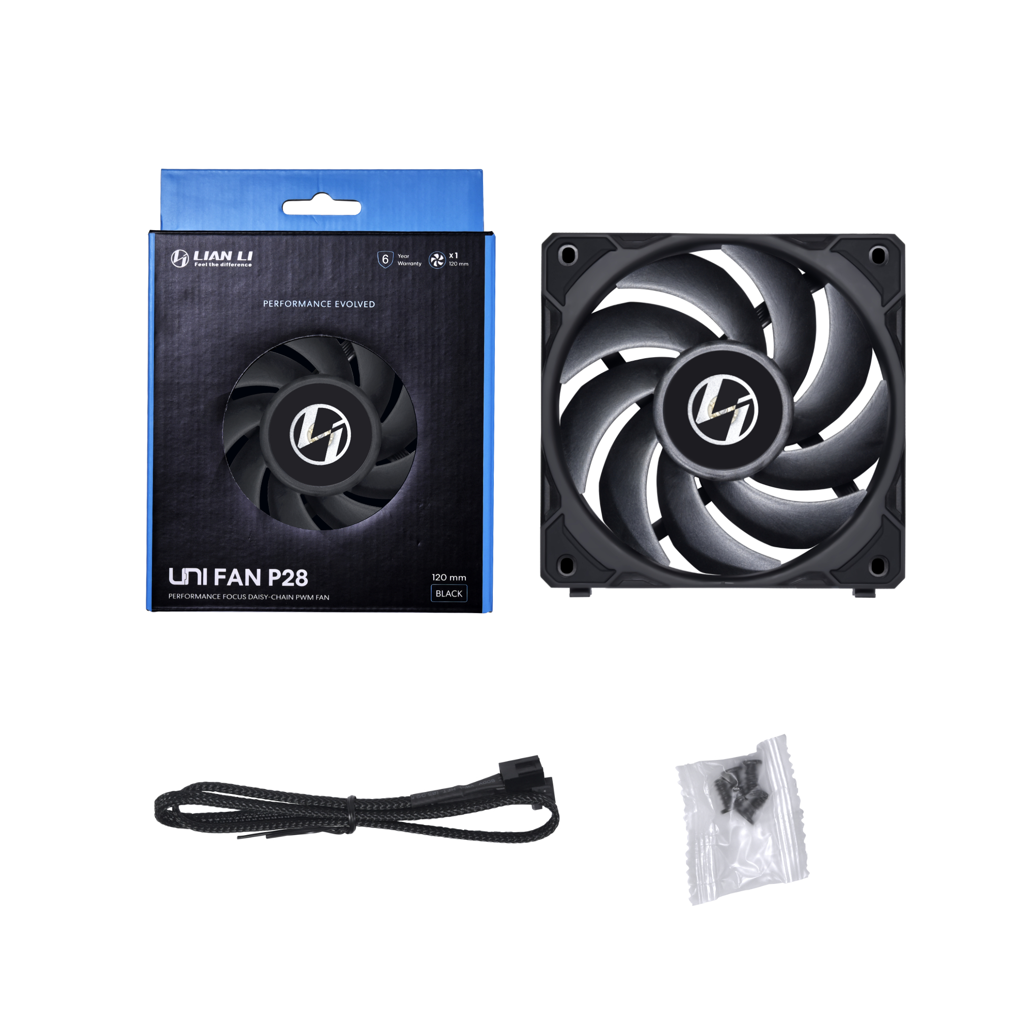 Lian Li UNI FAN P28 1x120mm Siyah Kasa Fanı (G99.12P281B.00)
