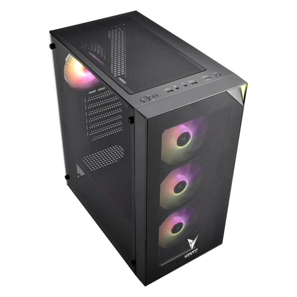 VENTO FSP VG3400S 750W 80+ GEN5 4x120mm RGB Fan Temperli Cam USB 3.0 Mesh ATX Gaming (Oyuncu) Kasa