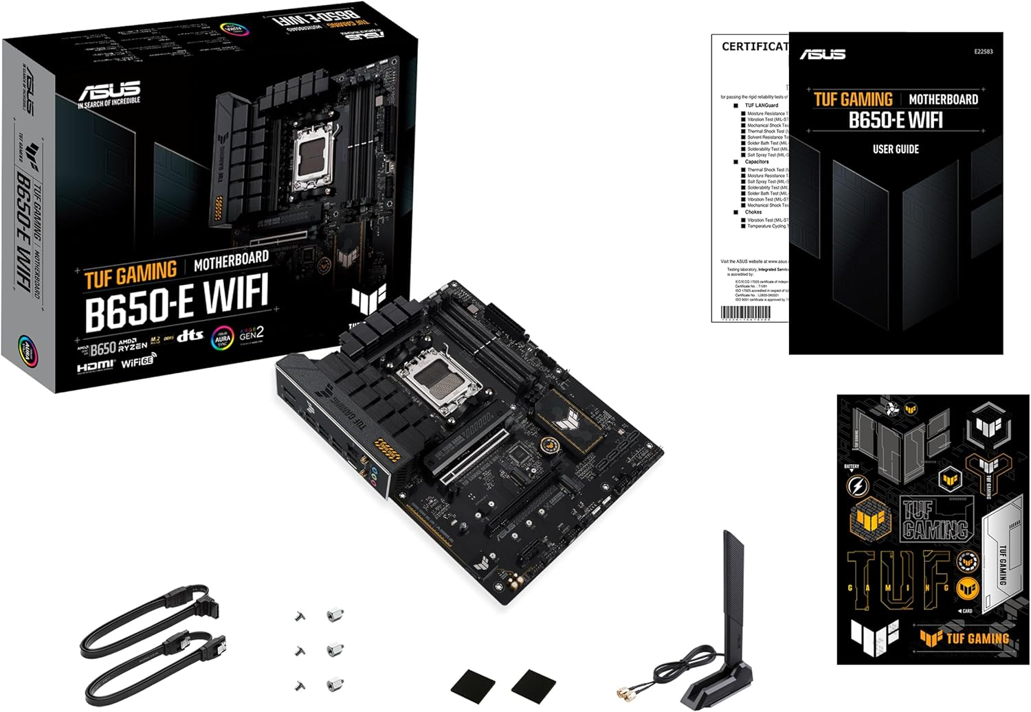 ASUS Tuf Gaming B650-E WIFI AMD B650 Soket AM5 DDR5 8000 MHz ATX Gaming (Oyuncu) Anakart