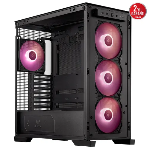 ASUS TUF Gaming GT302 TG ARGB Temperli Cam USB 3.2 Siyah E-ATX Mid-Tower Gaming (Oyuncu) Kasa (90DC00I0-B19000)