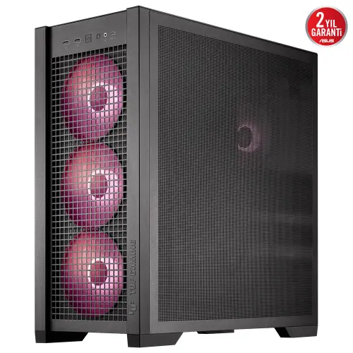 ASUS TUF Gaming GT302 TG ARGB Temperli Cam USB 3.2 Siyah E-ATX Mid-Tower Gaming (Oyuncu) Kasa (90DC00I0-B19000)