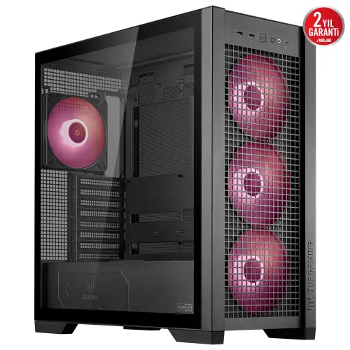 ASUS TUF Gaming GT302 TG ARGB Temperli Cam USB 3.2 Siyah E-ATX Mid-Tower Gaming (Oyuncu) Kasa (90DC00I0-B19000)