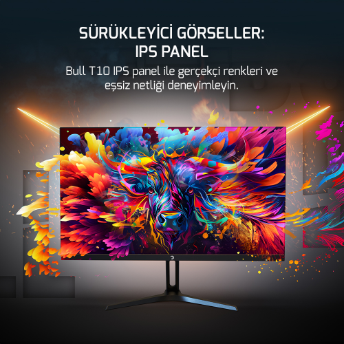 GamePower 24″ Bull T10 Flat IPS 180Hz 0.5ms FHD Gaming Monitör (Sıfır Ölü Piksel Garantili)