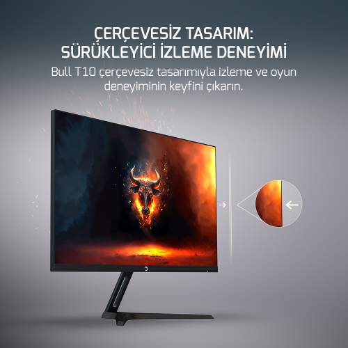 GamePower 24″ Bull T10 Flat IPS 180Hz 0.5ms FHD Gaming Monitör (Sıfır Ölü Piksel Garantili)