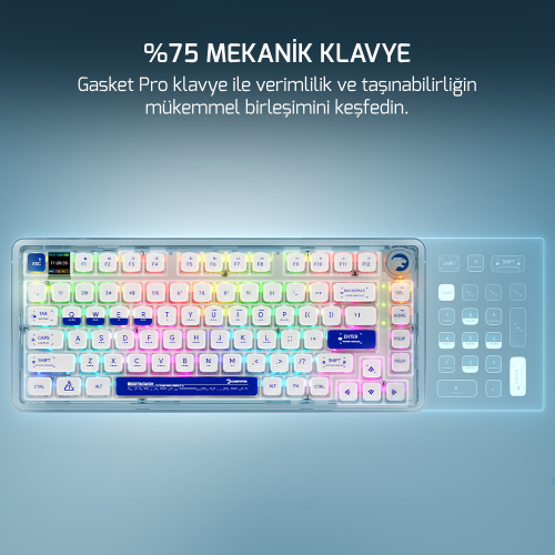 GamePower Gasket Pro RGB Wireless/Bluetooth/Kablolu Mekanik Red Switch Gasket Gaming Klavye