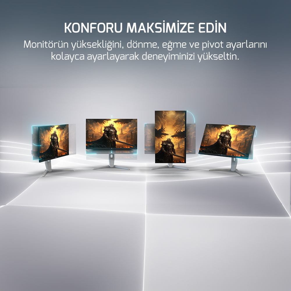 GamePower Royal V40 27″ RGB 240Hz 0.5Ms 2K QHD Flat IPS Pivot 2xUsb 3.0 HDR400 FreeSync, Gsync Gaming Monitör (Sıfır Ölü Piksel Garantili)