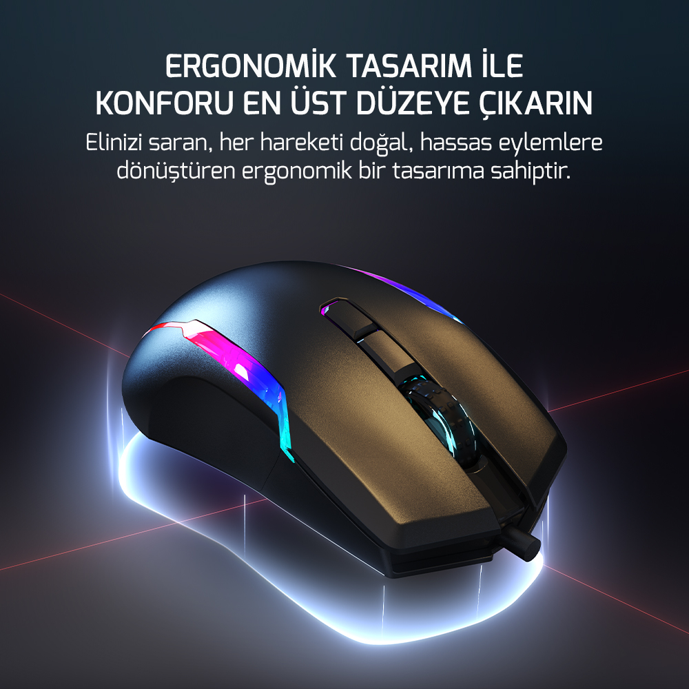 GamePower Icarus RGB 10.000DPI 9 Tuş Profesyonel Optik Gaming Mouse