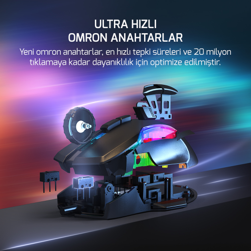 GamePower Icarus RGB 10.000DPI 9 Tuş Profesyonel Optik Gaming Mouse