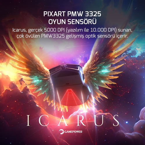 GamePower Icarus RGB 10.000DPI 9 Tuş Profesyonel Optik Gaming Mouse