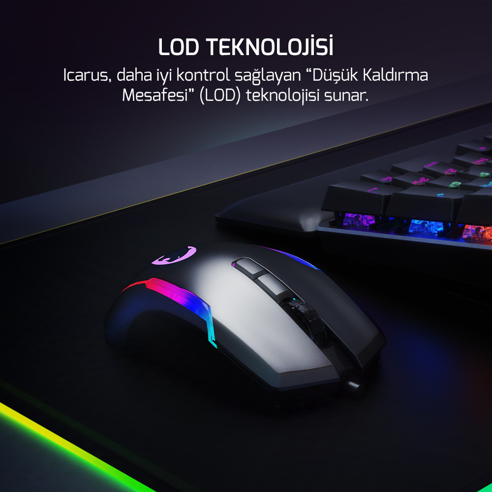 GamePower Icarus RGB 10.000DPI 9 Tuş Profesyonel Optik Gaming Mouse