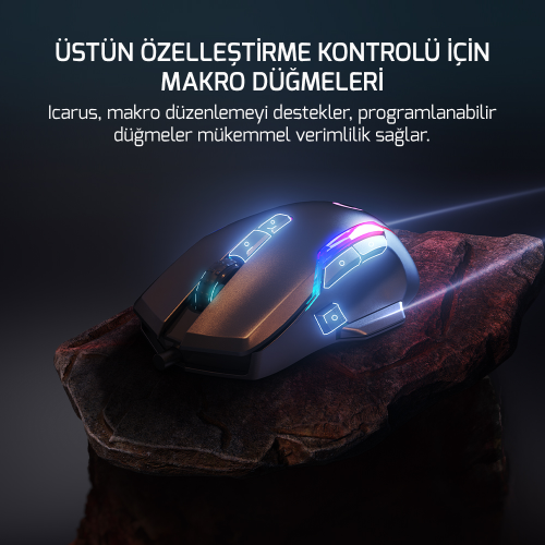 GamePower Icarus RGB 10.000DPI 9 Tuş Profesyonel Optik Gaming Mouse