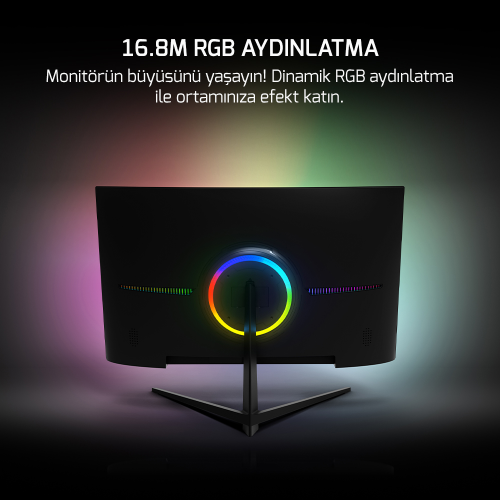 GamePower Vivid T40 24″ Curved RGB 180Hz 0.5ms FHD Va Panel 2x2W Speaker Gaming Monitör (Sıfır Ölü Piksel Garantili)