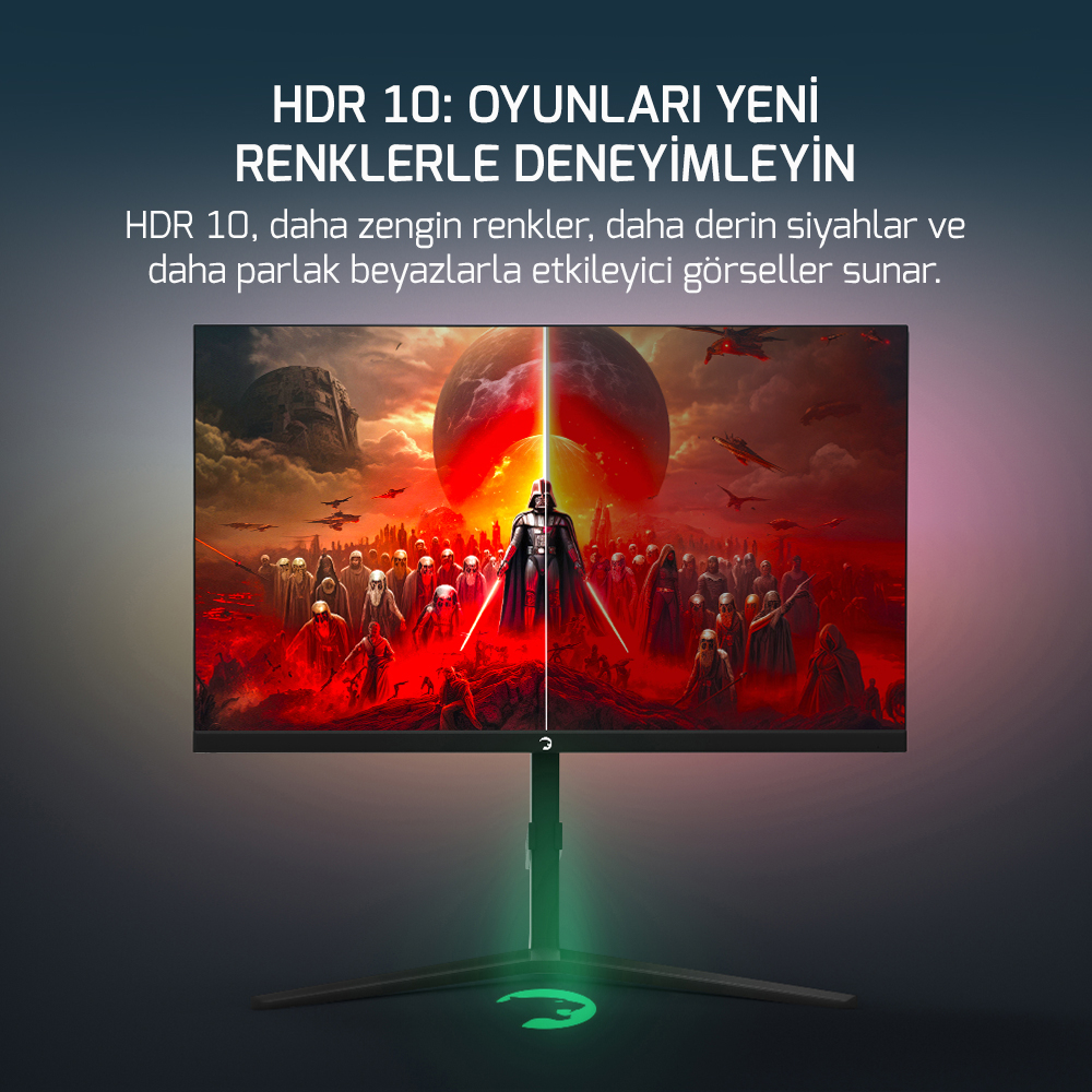 GamePower Rapid 27″ 1ms 360Hz Flat Fast IPS FHD RGB Pivot Speaker Gaming Monitör (Sıfır Ölü Piksel Garantili)