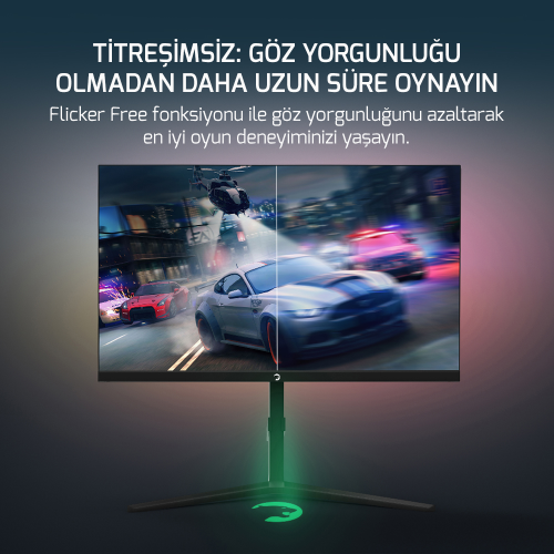 GamePower Rapid  27″ 1ms 360Hz Flat Fast IPS FHD RGB Pivot Speaker Gaming Monitör (Sıfır Ölü Piksel Garantili)