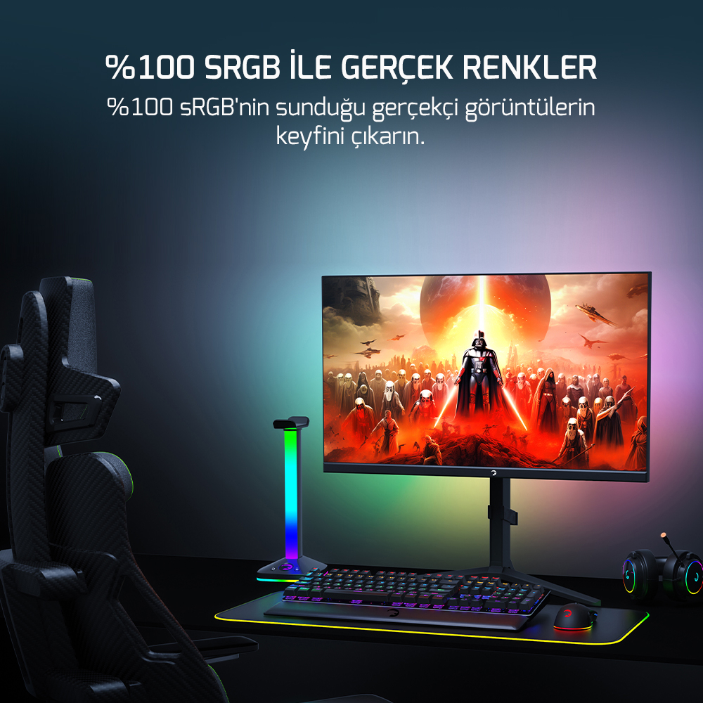 GamePower Rapid 27″ 1ms 360Hz Flat Fast IPS FHD RGB Pivot Speaker Gaming Monitör (Sıfır Ölü Piksel Garantili)
