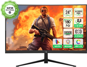 GamePower Vivid T40 24″ Curved RGB 180Hz 0.5ms FHD Va Panel 2x2W Speaker Gaming Monitör (Sıfır Ölü Piksel Garantili)