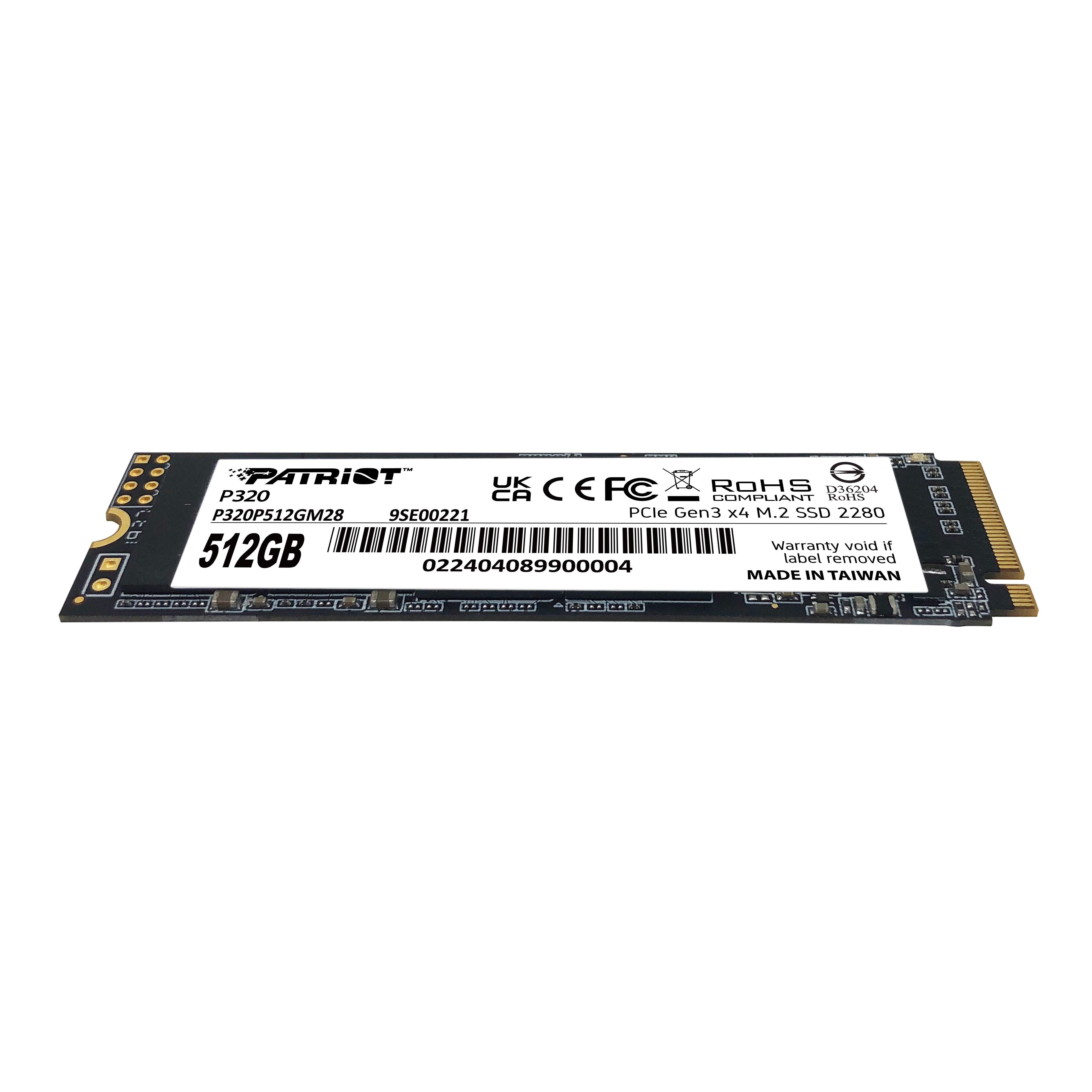 Patriot P320 512GB 3000/2200MB/s NVMe M.2 SSD (P320P512GM28)