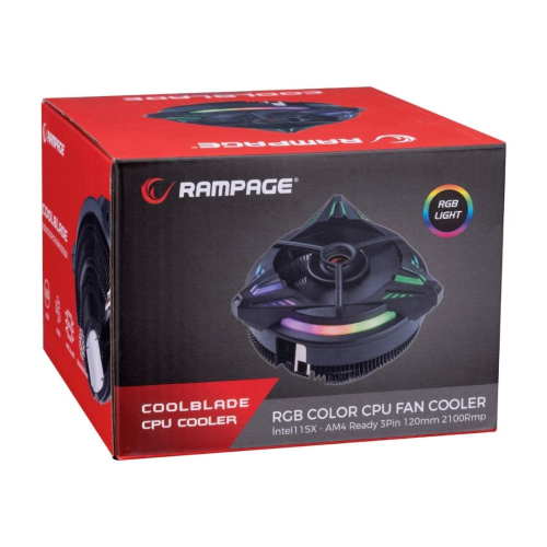 Rampage RM-C03 COOLBLADE Rainbow 43CFM 80mm Fan Intel LGA1700/AMD AM5 Uyumlu Hava Soğutucu